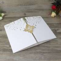 Foiling Invitation Card with Hand Bag Gate Fold Wedding Invitation Elegant Card 